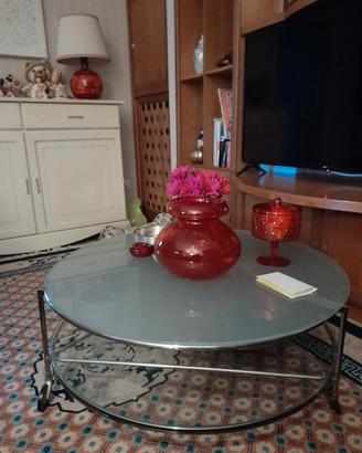 Tavolino in vetro e cromato IKEA