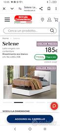 Letto singolo imbottito con contenitor+ materassso