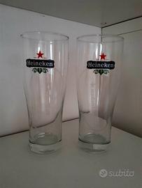 2 Bicchieri Heineken 50cl h20cm Lager Beer Holland