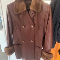 Giacca in pelle marrone