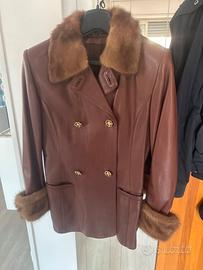 Giacca in pelle marrone