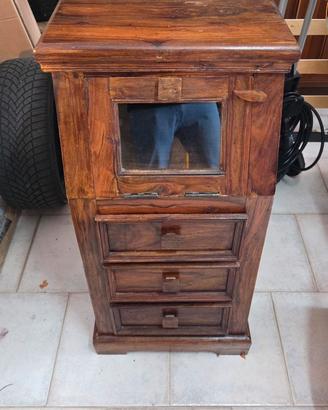 Mobiletto etnico legno massello palissandro sheesh