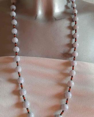 collana agata e corallo