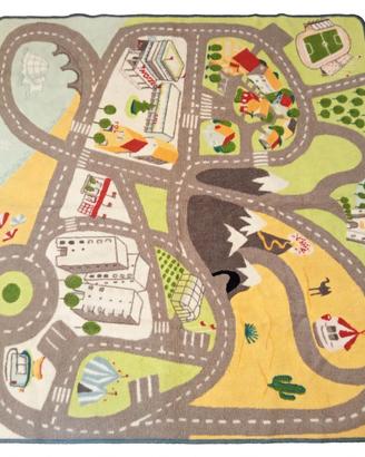 tappeto bambini pista macchinine città gioco