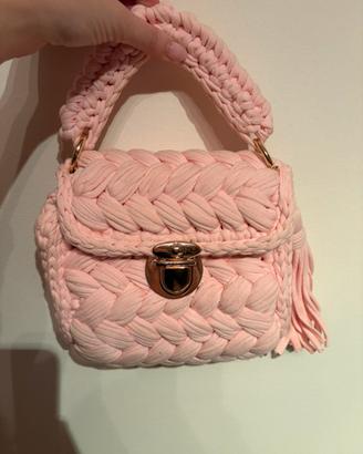 Borsetta  tracolla rosa cipria