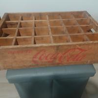 cassetta in legno vintage originale coca-cola 