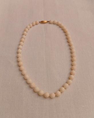 Corallo vintage collana bianco rosato