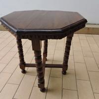Tavolino ottagonale in legno di noce