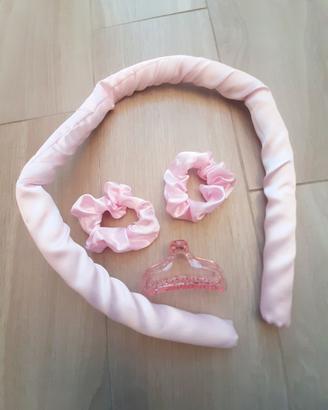 Accessori| 💅 Set bigodino lungo rosa in seta con 