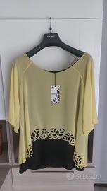 Casacca bicolore con intaglio laser