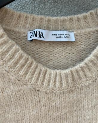 Maglione Zara beige in lana, taglia S