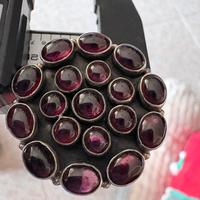 Anello in argento 925 con pietre granato misura 16