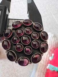 Anello in argento 925 con pietre granato misura 16