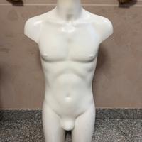 Manichino Mezzo Busto Uomo Bianco In Plastica