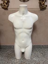 Manichino Mezzo Busto Uomo Bianco In Plastica