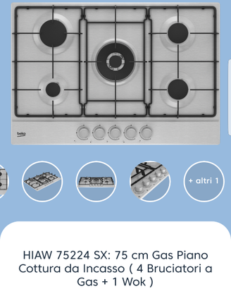 Gas Piano Cottura da incasso Beko