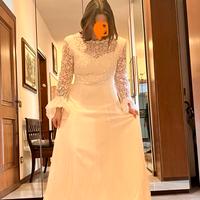 Abito da sposa cadì di seta e pizzo macramè