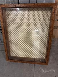 Vetrinetta da tavolo, legno e vetro