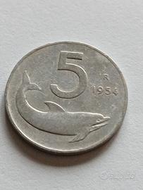 moneta 5 lire 1954 