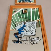 2 Specchi dei Puffi completi di gancetto