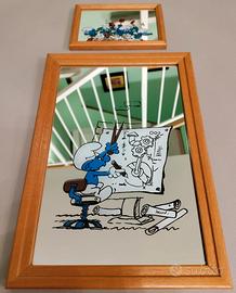 2 Specchi dei Puffi completi di gancetto