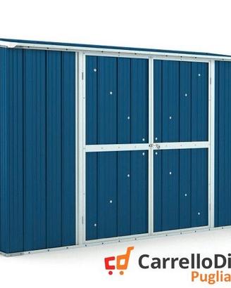 Casetta in lamiera per esterno 307x100cm blu