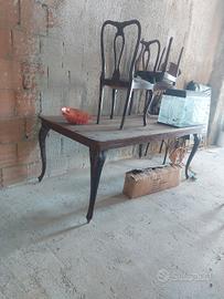 tavolo+6 sedie antiquariato da restaurare 