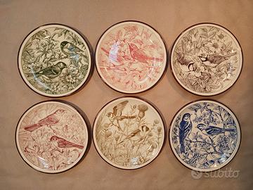 Set 6 piatti uccelli TOGNANA "Amici del Mattino"