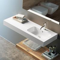 Lavabo sospeso Capodarte – Bianco opaco, vasca dx