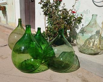 Lotto 8 Damigiane Vintage in Vetro -