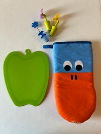 Tappi, guanti, tagliere