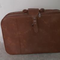 Valigia vintage in cuoio anni 50-60 