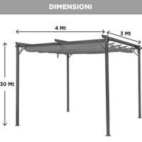 Pergola 4 x 3 m in metallo