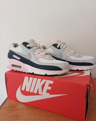 NIKE AIR MAX 90 LTR (GS), Bianco, Gigio, Rosa