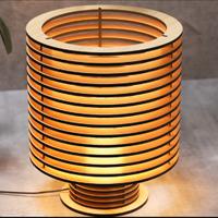 Lampada in legno artigianale incisione laser
