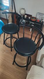 2 Sedie alte nere - nuove, seduta morbida girevole