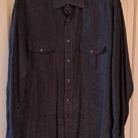 Camicia uomo nuova blu scuro  lino made in Italy 
