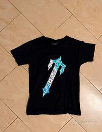 T-shirt Trapstar nera con stampa bandana
