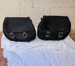 Harley Davidson borse laterali pelle per softail