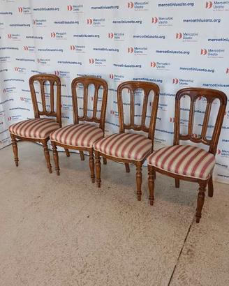 4 Sedie Antiche primi 900 in Noce