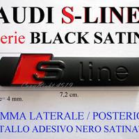 AUDI SLINE S S-LINE NERO Stemma Logo LATERALE DARK