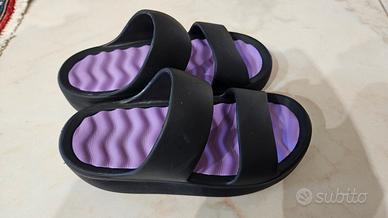 Ciabatte Platform Lora Ferres Nere e Lilla