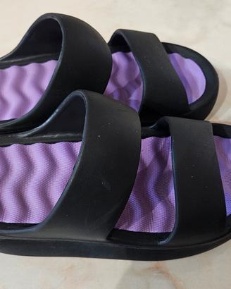 Ciabatte Platform Lora Ferres Nere e Lilla
