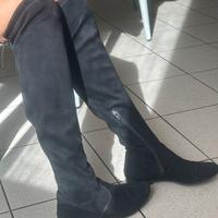 Stivale donna in camoscio sintetico alto