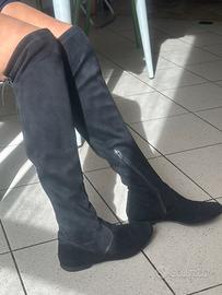 Stivale donna in camoscio sintetico alto