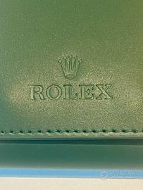 Rolex Poushette Porta Orologio In Pelle Verde New