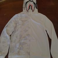 felpa shark bape M bianca.