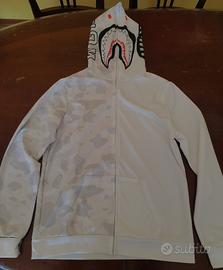 felpa shark bape M bianca.