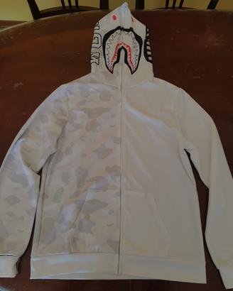felpa shark bape M bianca.
