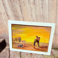 Dipinto " contadino al tramonto" firmato Assani